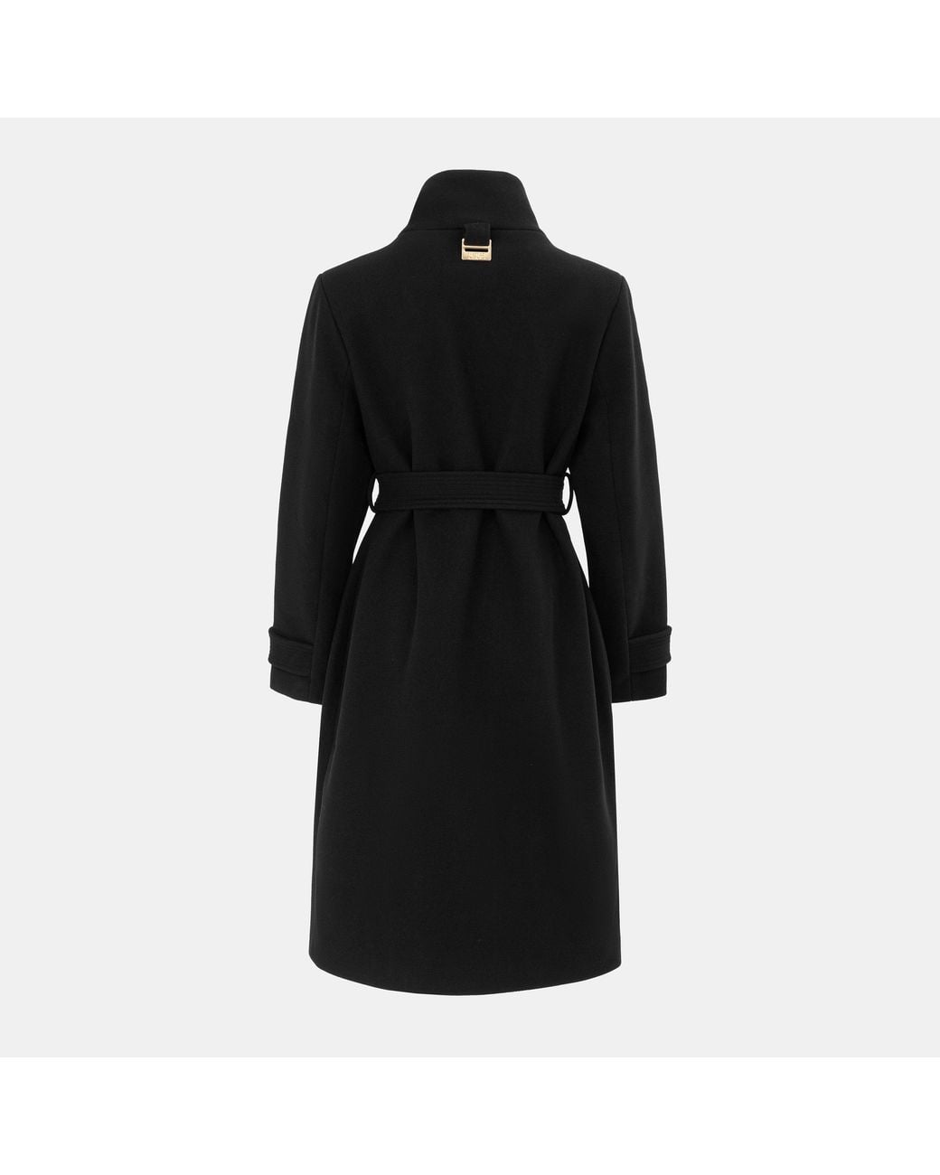 Biba Black Billie Belted Long Sleeve Mid-Length Overcoat