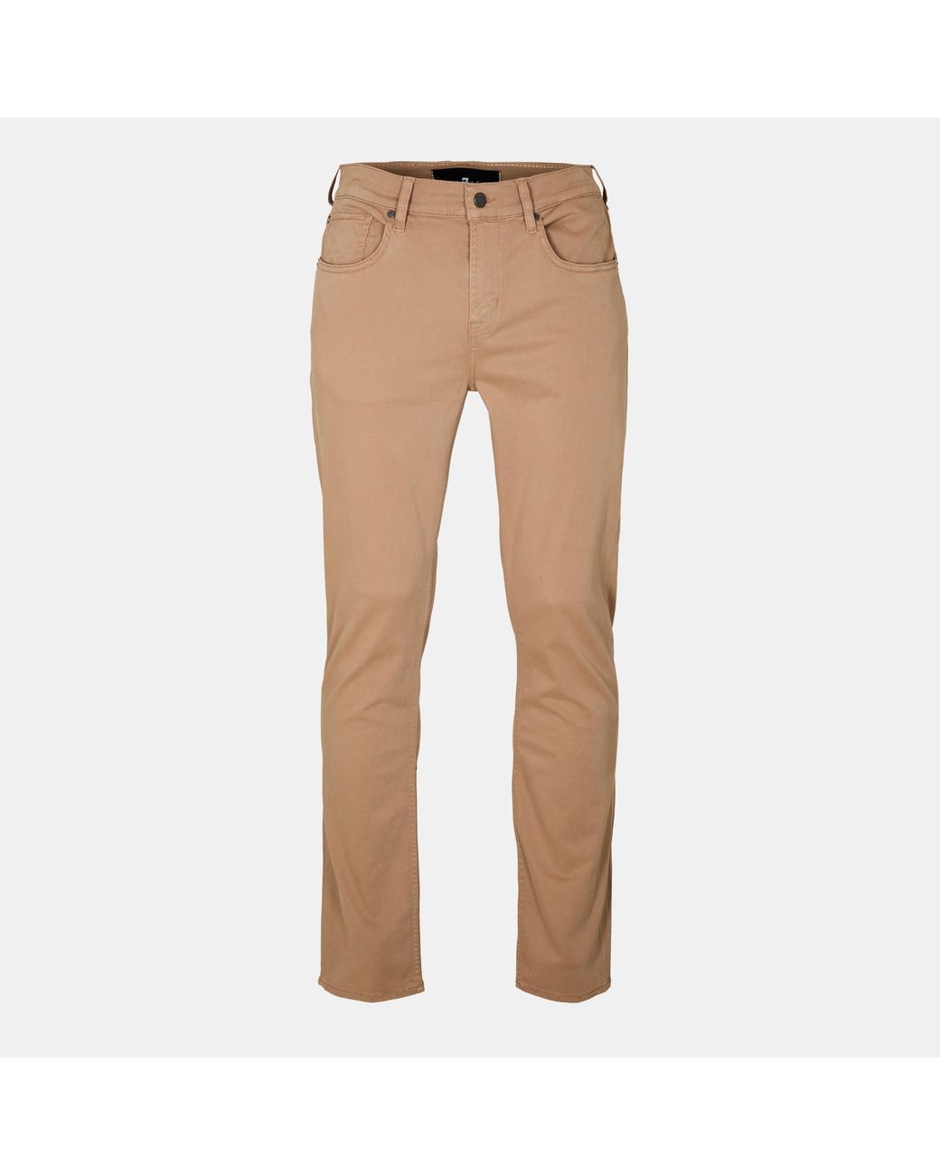 7 For All Mankind Natural Slimmy Sateen Slim Fit Trousers for men