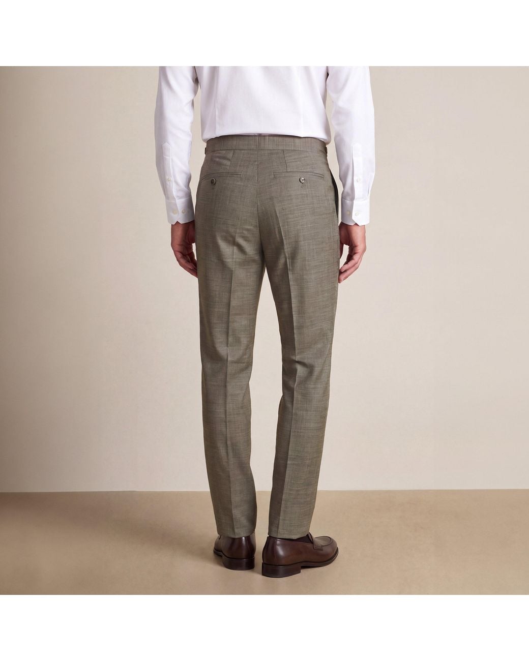 Without Prejudice Gray Primrose Sharkskin Suit Trousers for men