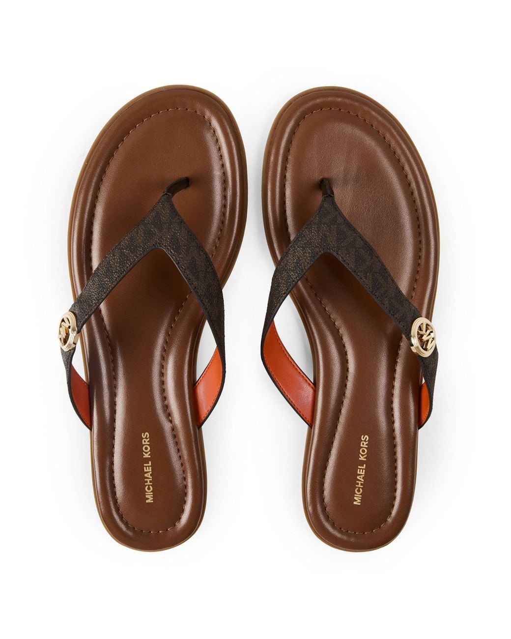 MICHAEL Michael Kors Brown Erin Thong Flip Flops