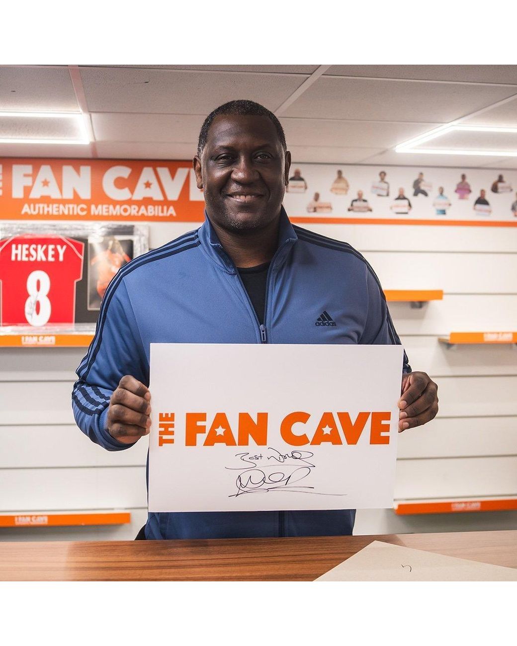 The Fan Cave White Emile Heskey Signed England Shirt Elite Frame