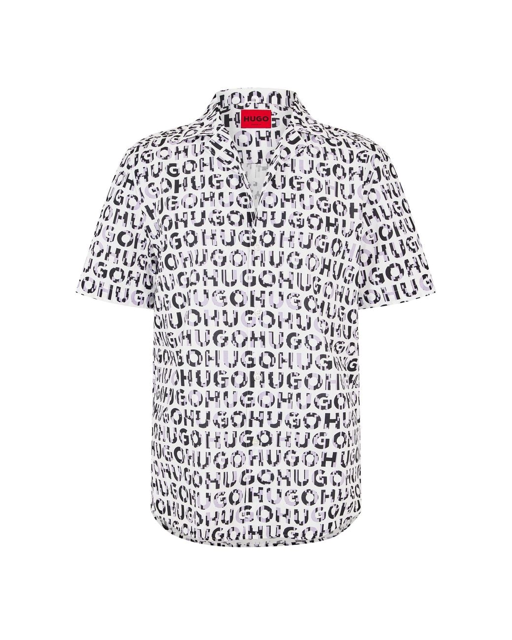 HUGO White Ellino Short Sleeve Shirt for men