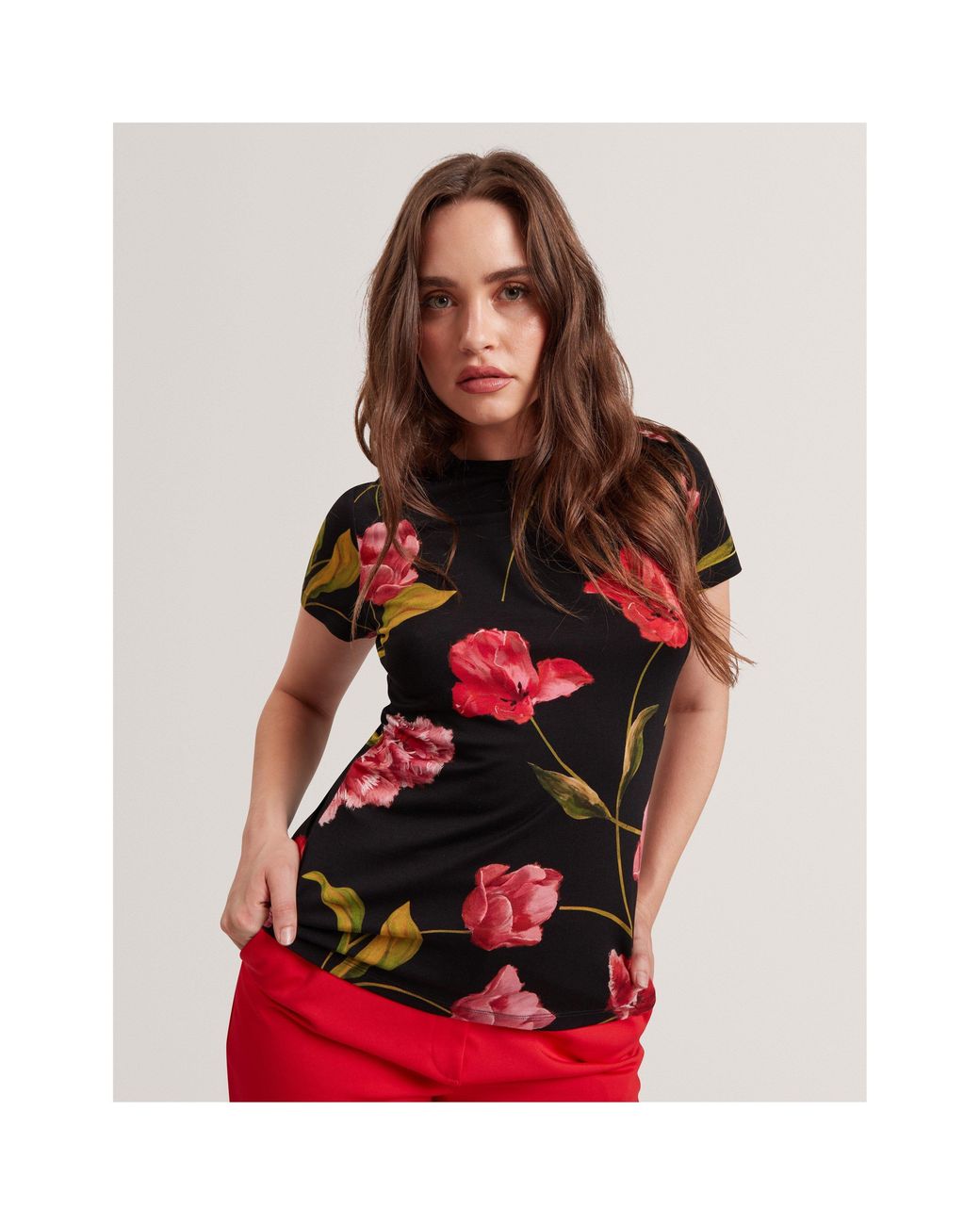 Ted Baker Black Printed Slim Fit T-Shirt