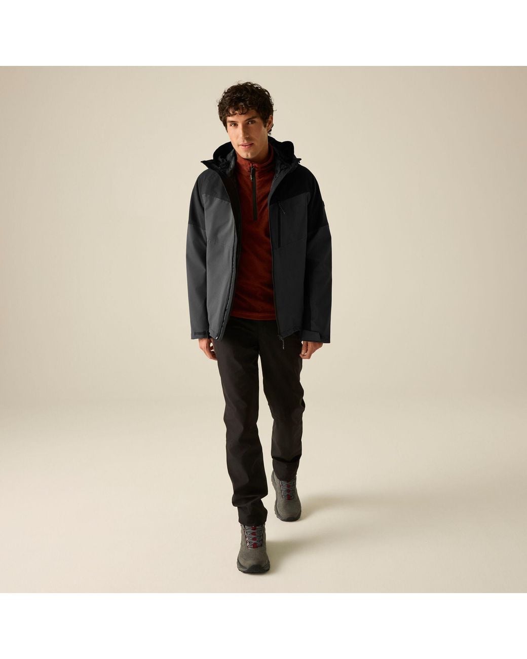 Regatta Black Wentwood Waterproof 3-In-1 Jacket for men