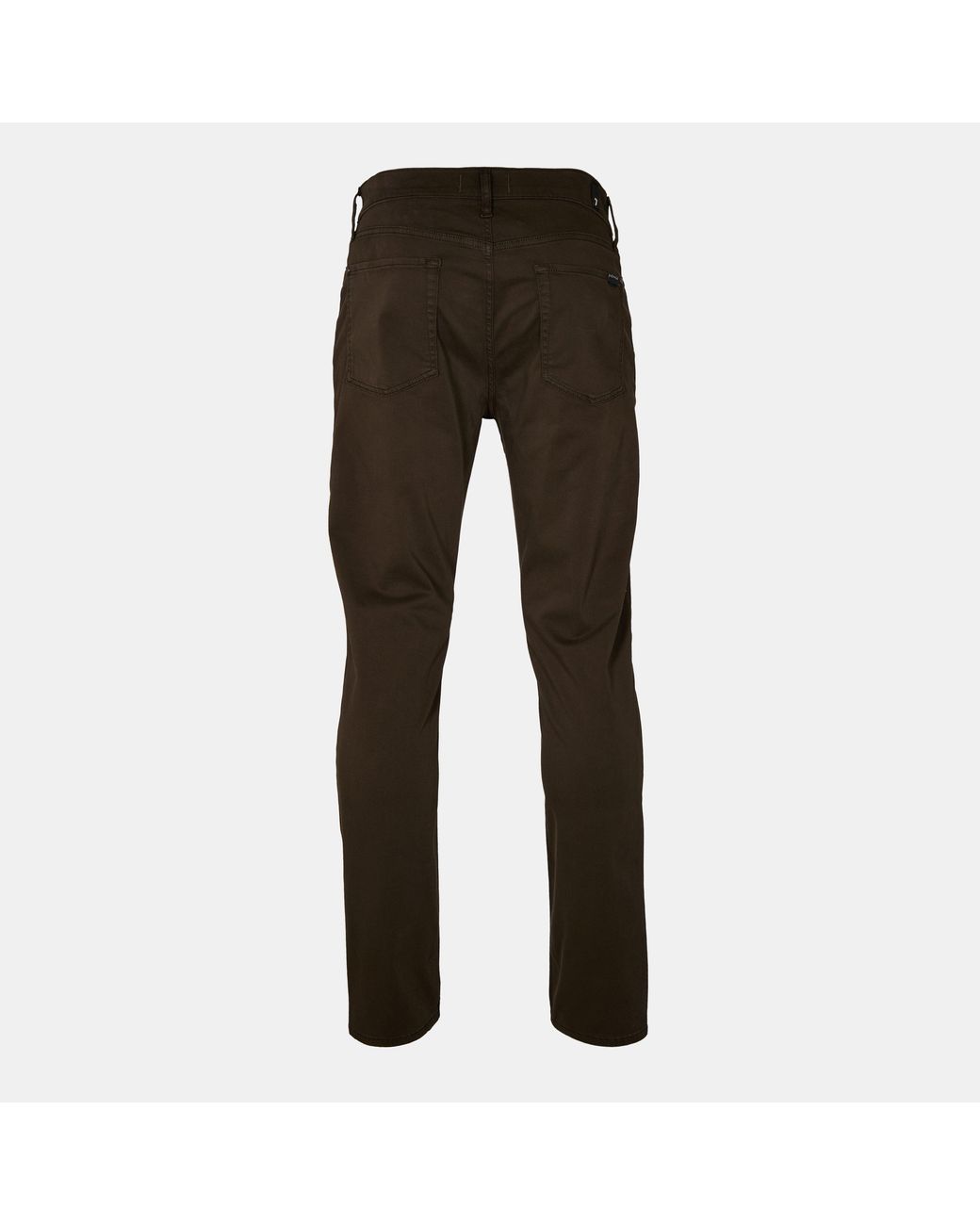 7 For All Mankind Brown Slimmy Sateen Slim Fit Trousers for men