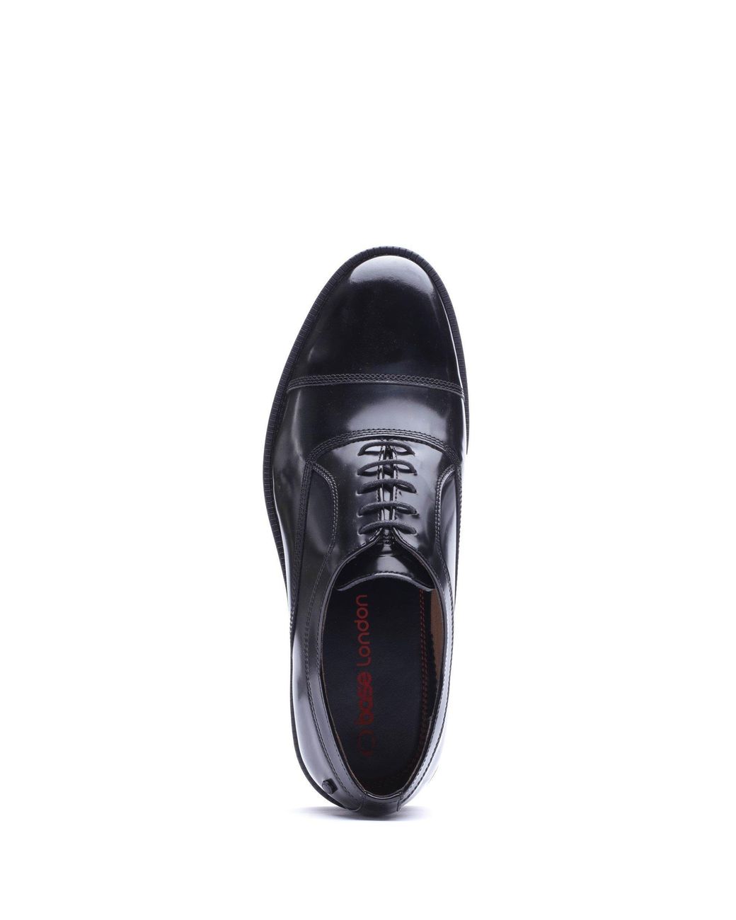 Base London Black Roma Toe Cap Shoe