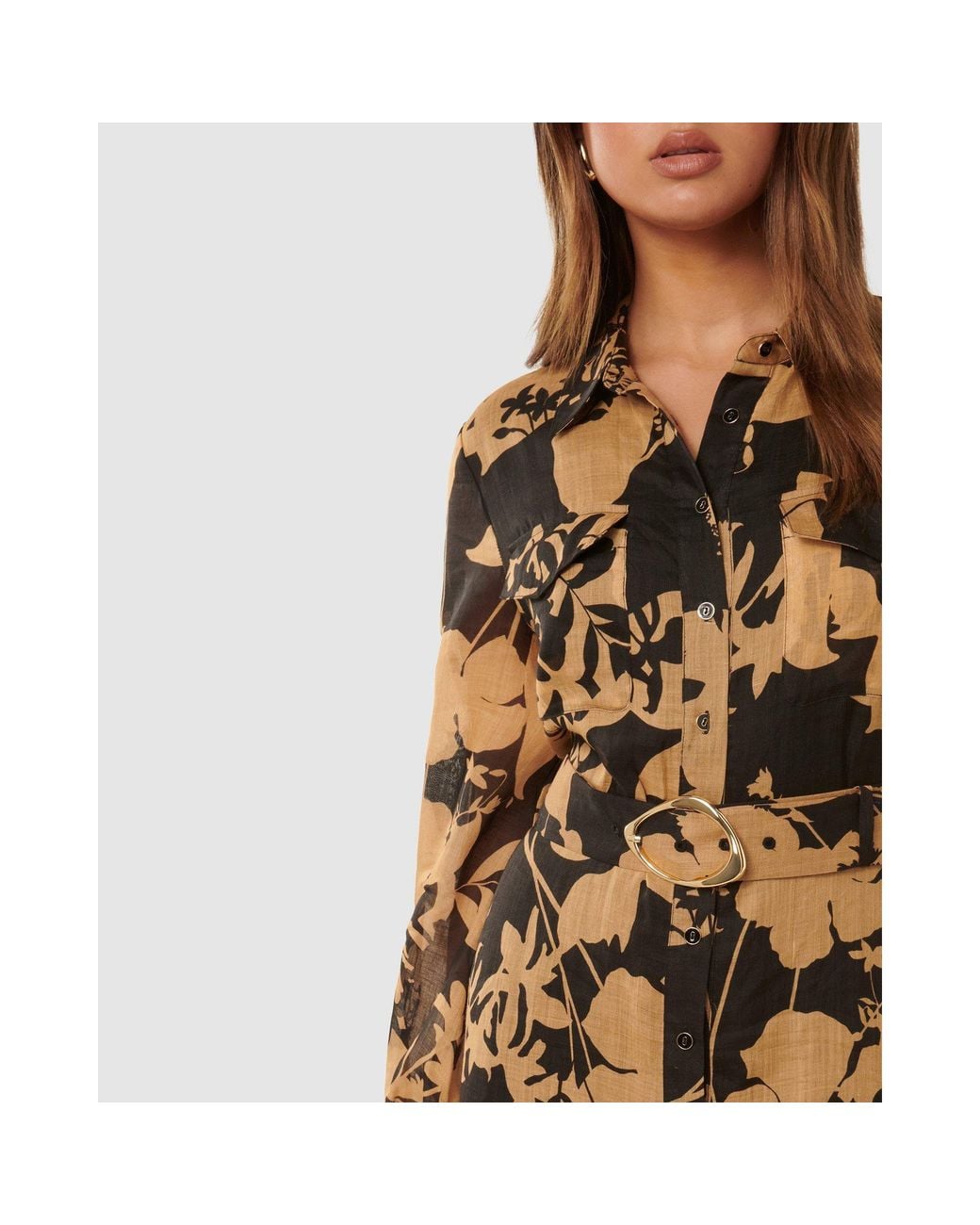 Forever New Multicolor Janie Printed Shirt Midi Dress