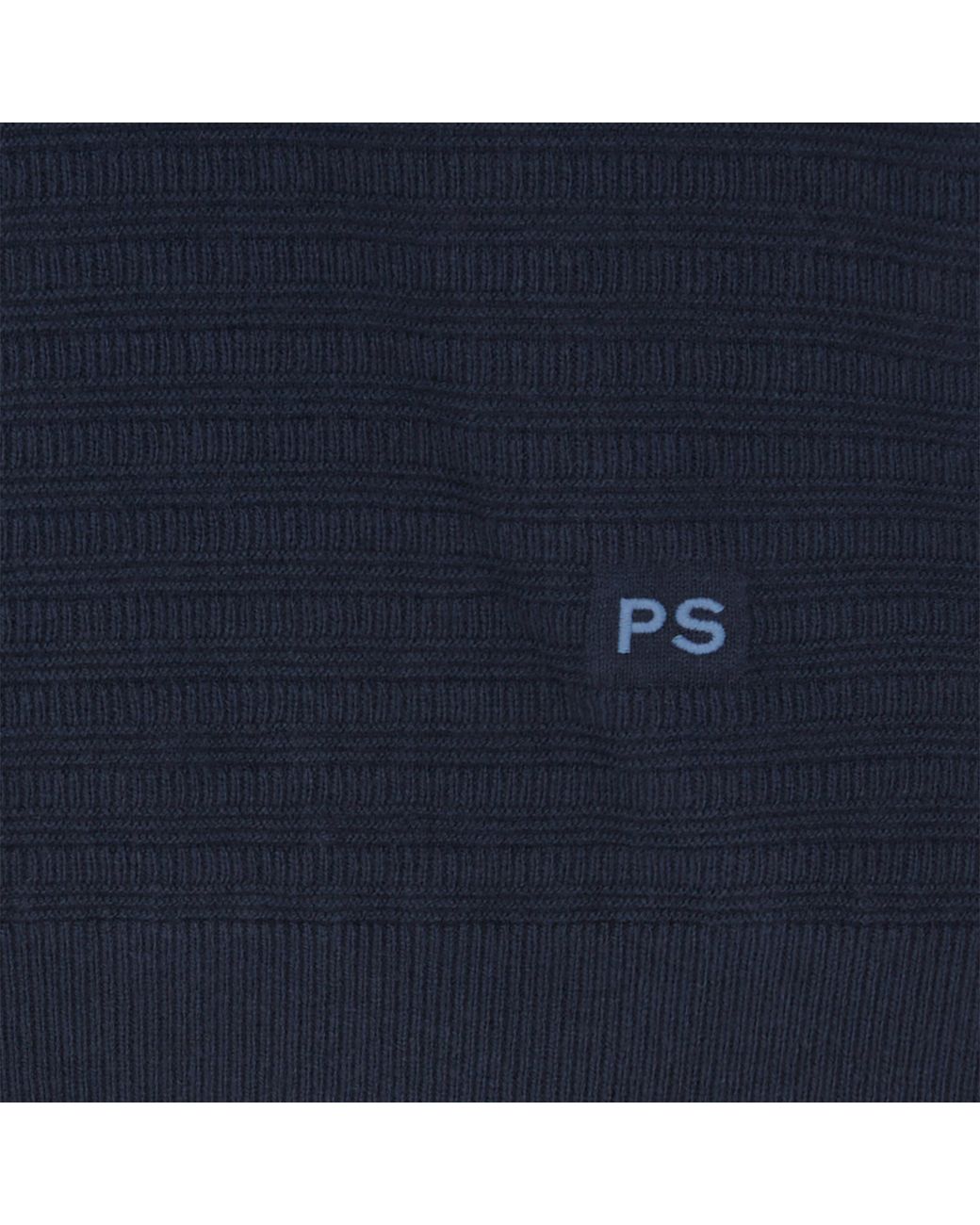 Paul Smith Blue Knitted Long Sleeve Polo Shirt for men