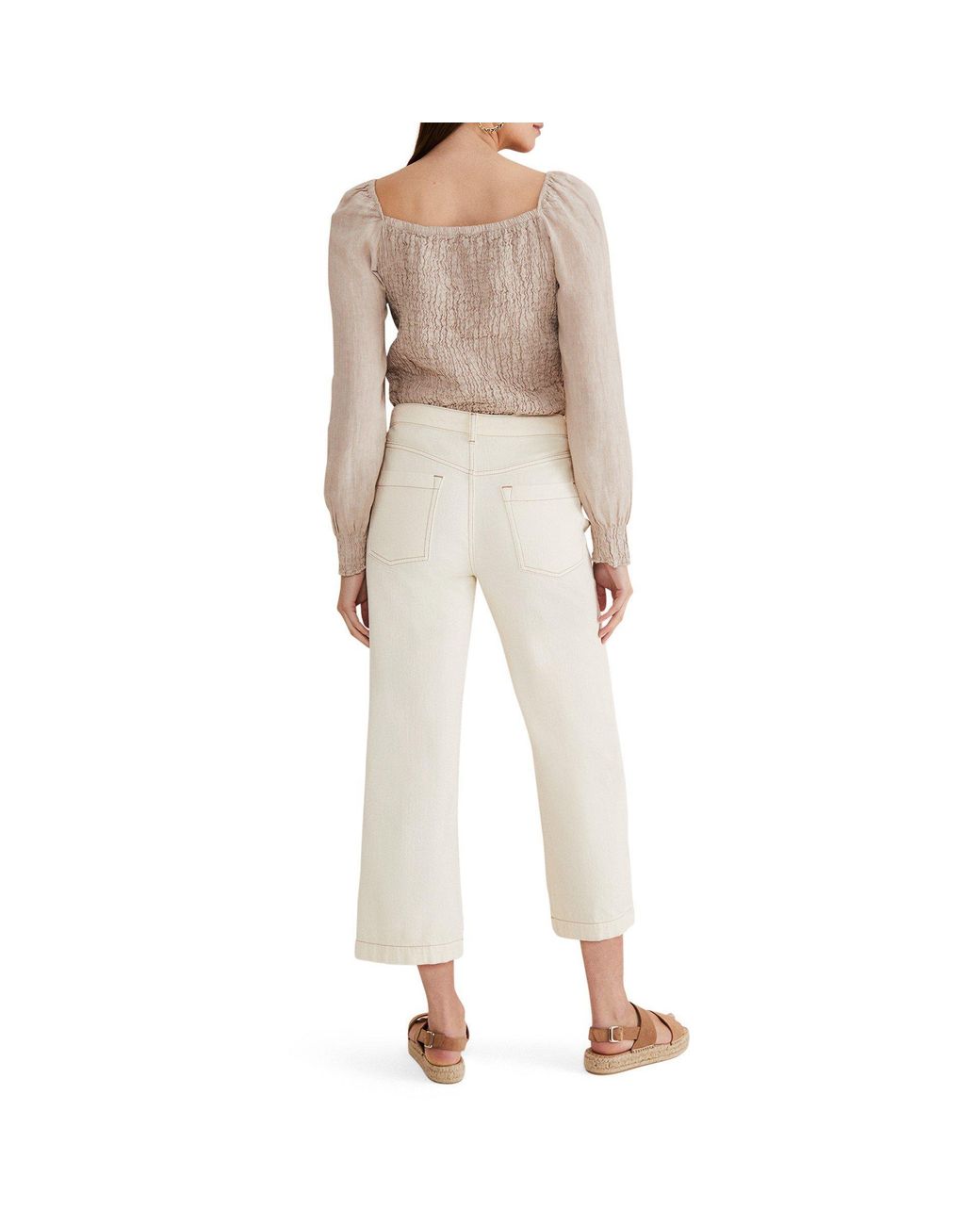 Phase Eight Natural Fraya Wide Leg Jeans