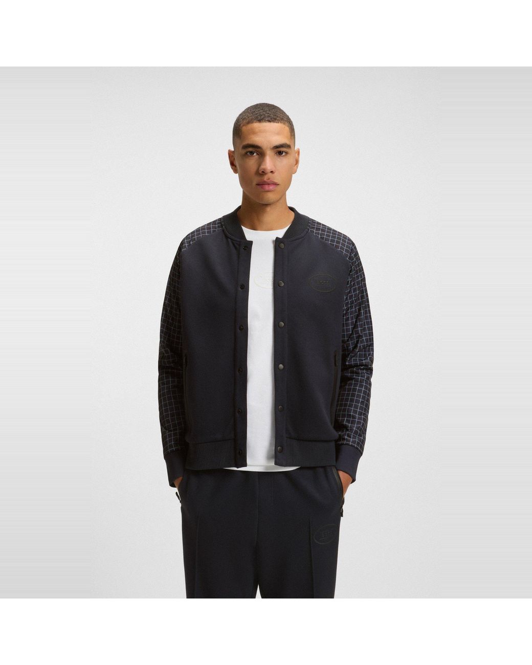 Boss Blue Long-Sleeve Bomber Jacket for men