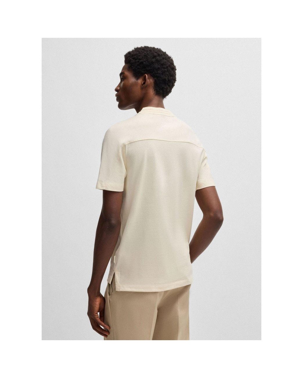Boss Natural P-Thompson 290 Regular-Fit Four-Way Stretch T-Shirt for men