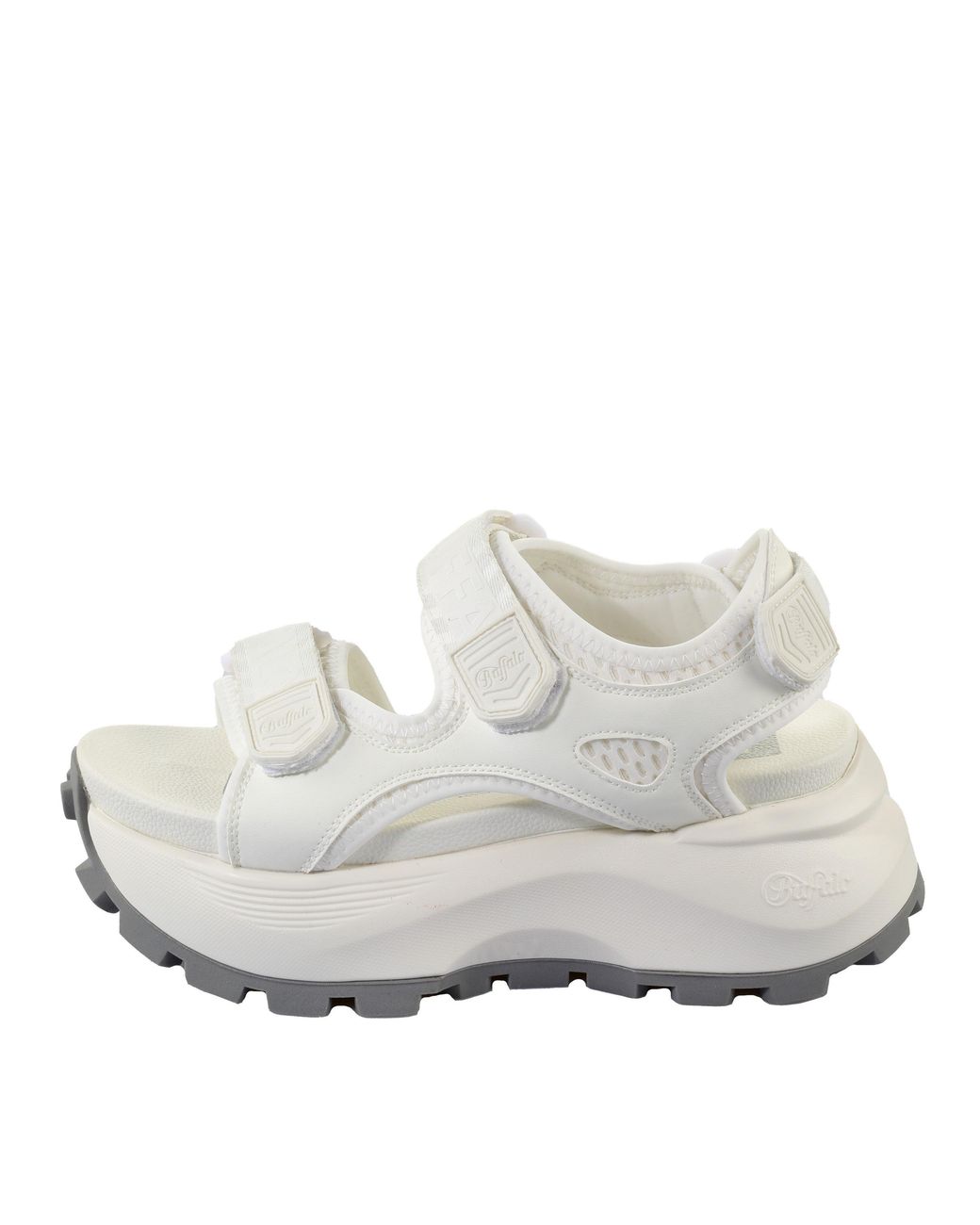 Buffalo White Vegan Flatform Sandals