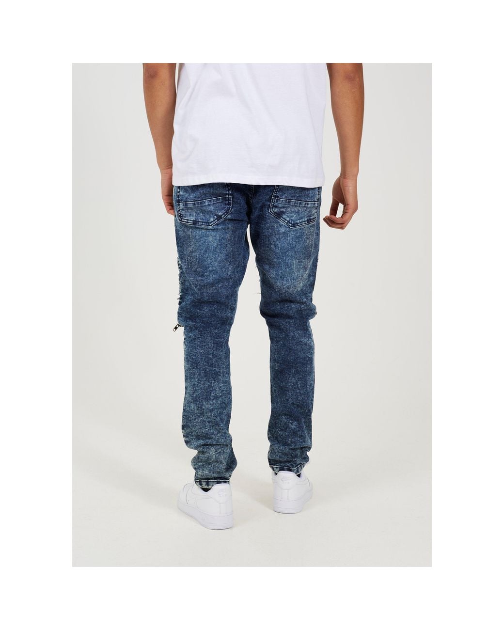 Brave Soul Blue Biker Jean With Panel Details for men