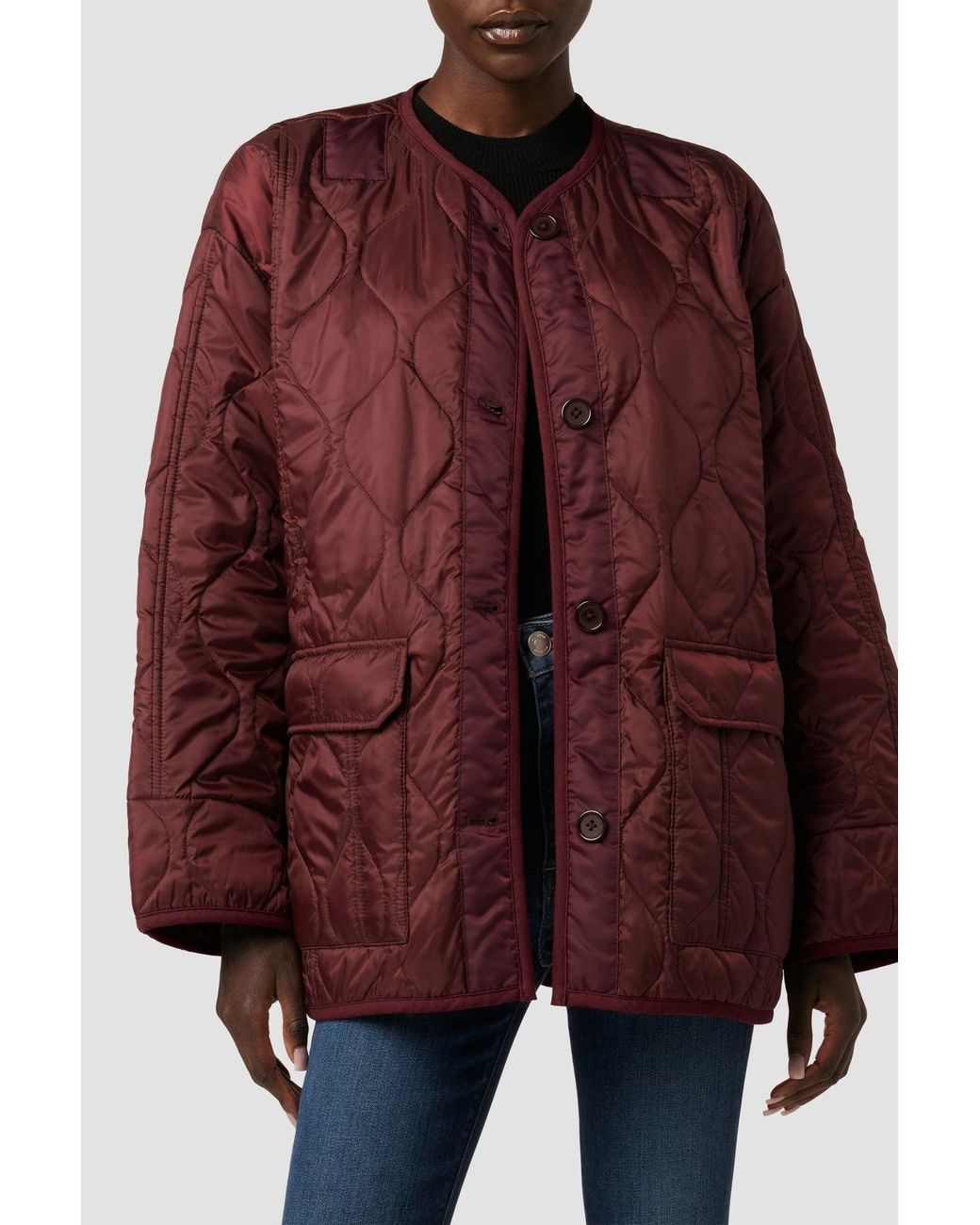 Hudson Red Oversized Quilted Jacket