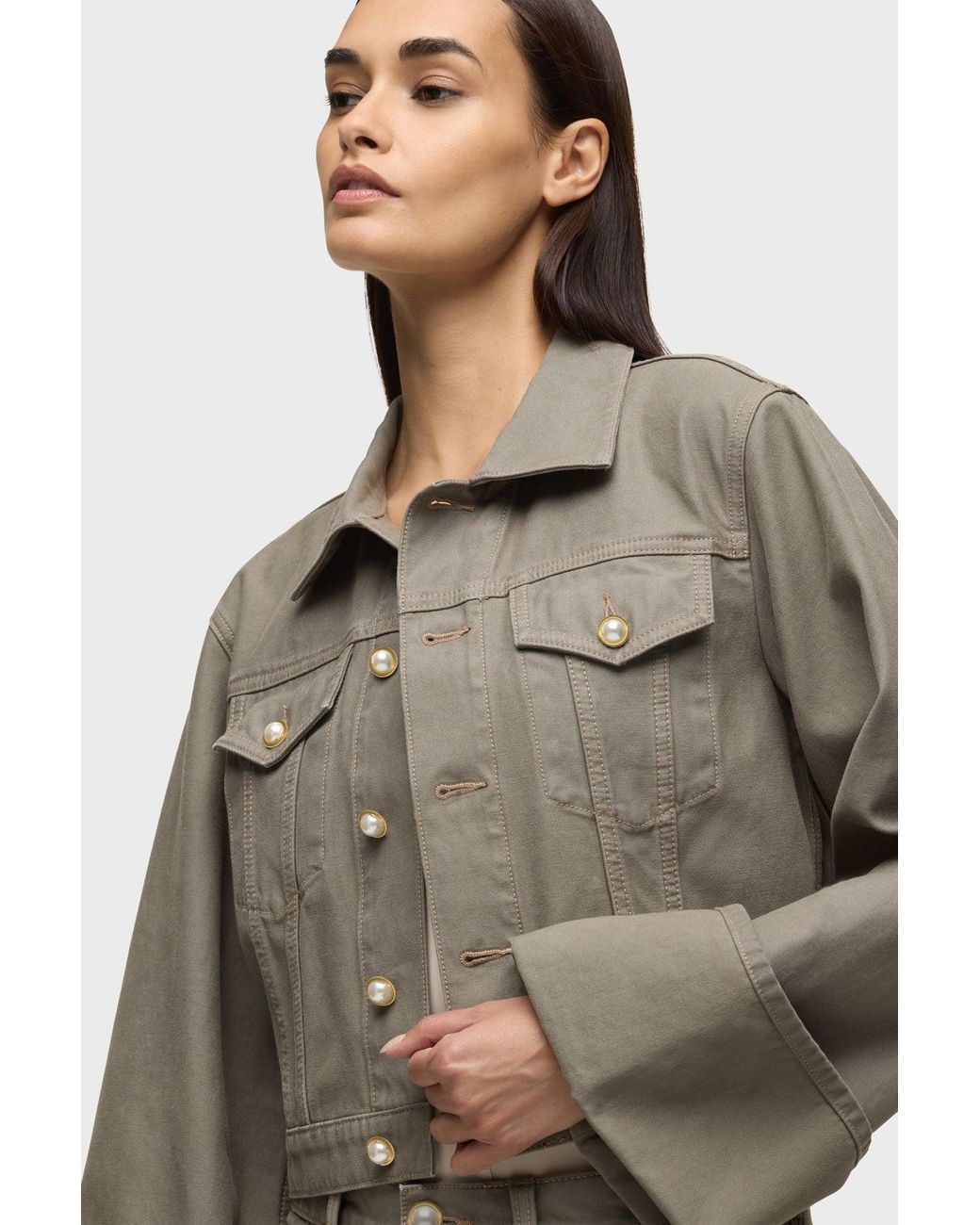 Hudson Green Cuffed Cropped Jacket