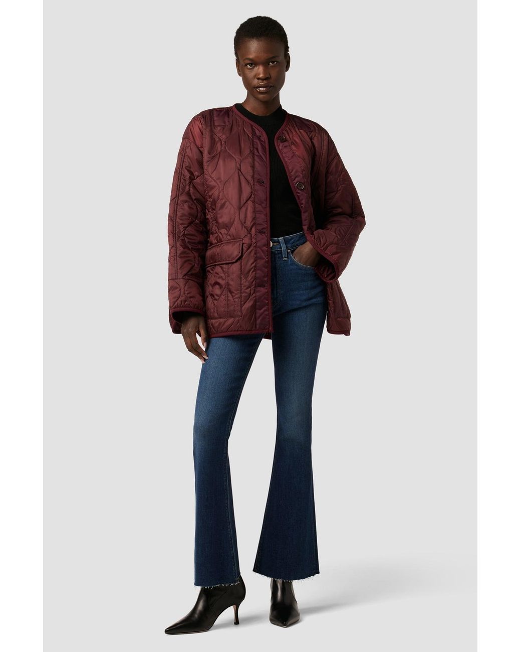 Hudson Red Oversized Quilted Jacket