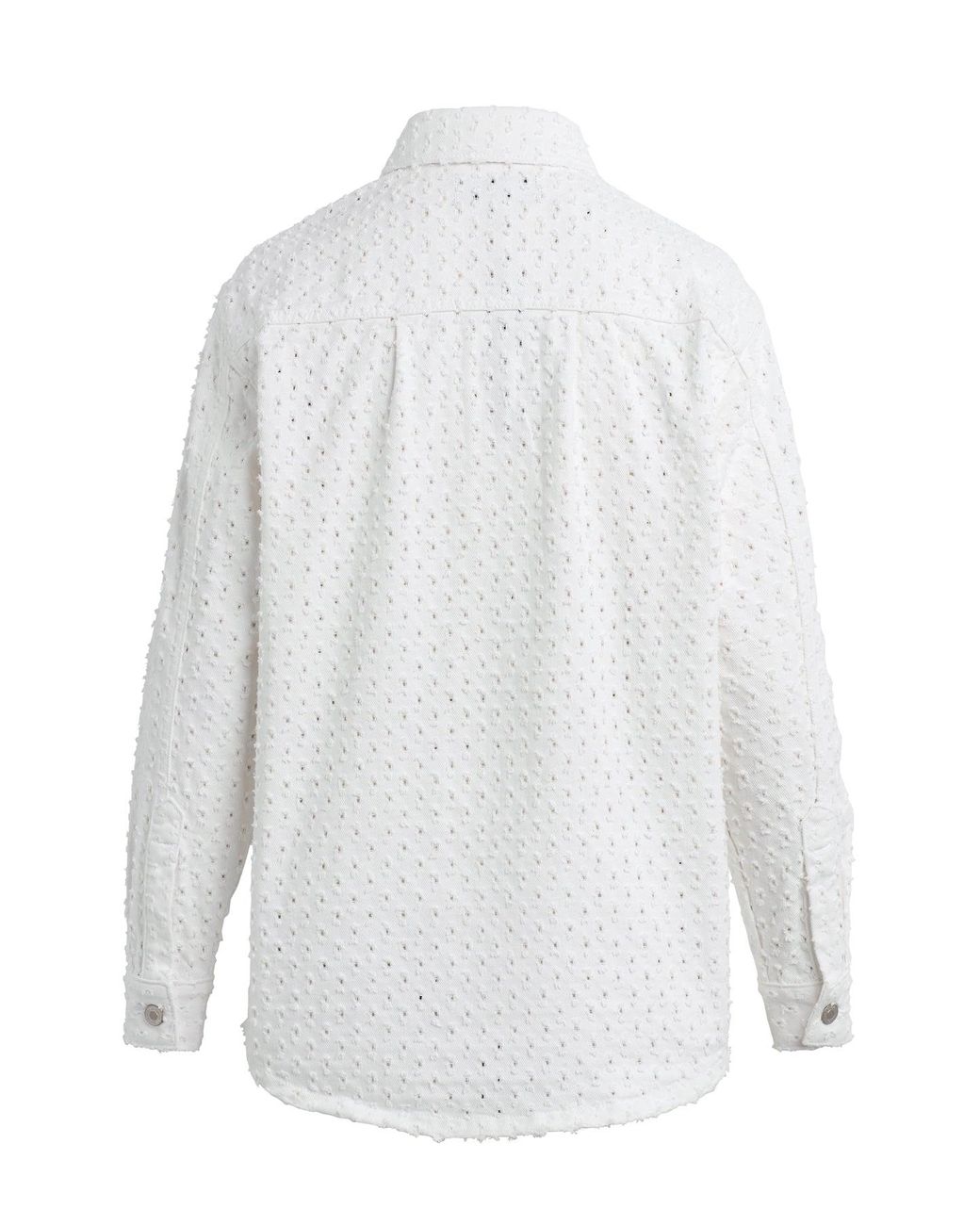 Hudson White Tattered Shacket