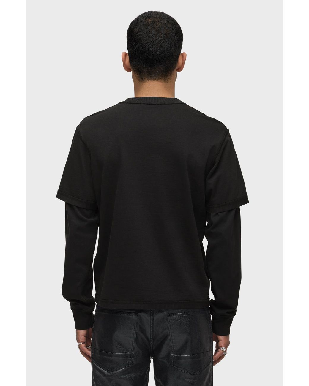 Hudson Black Hybrid Tee for men