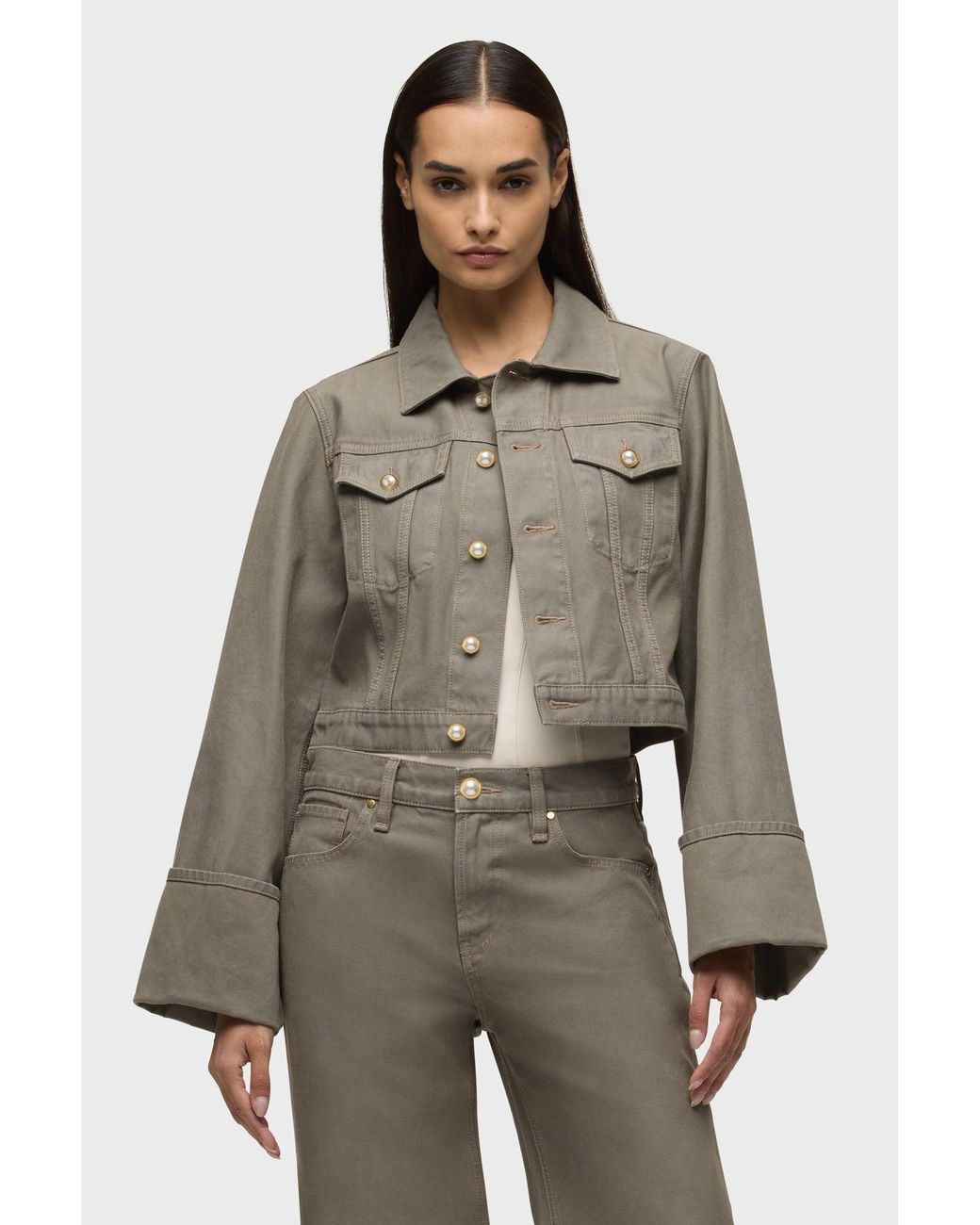 Hudson Green Cuffed Cropped Jacket