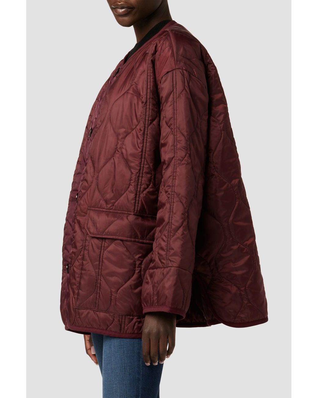Hudson Red Oversized Quilted Jacket