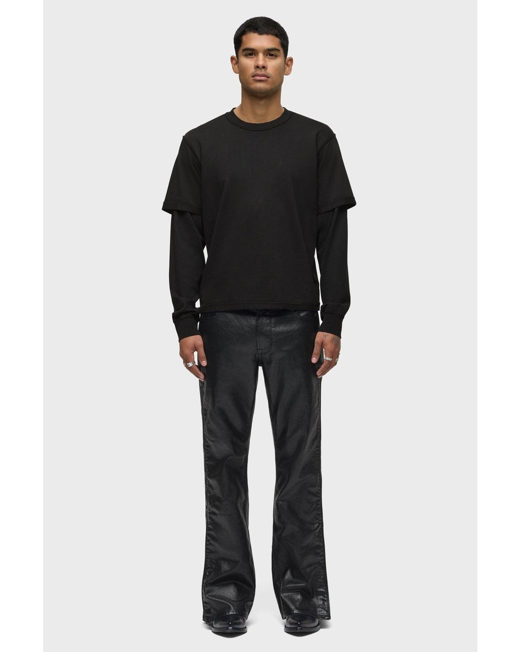 Hudson Black Hybrid Tee for men