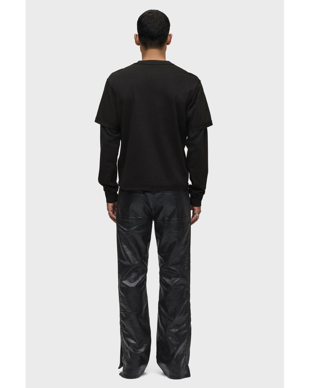 Hudson Black Hybrid Tee for men
