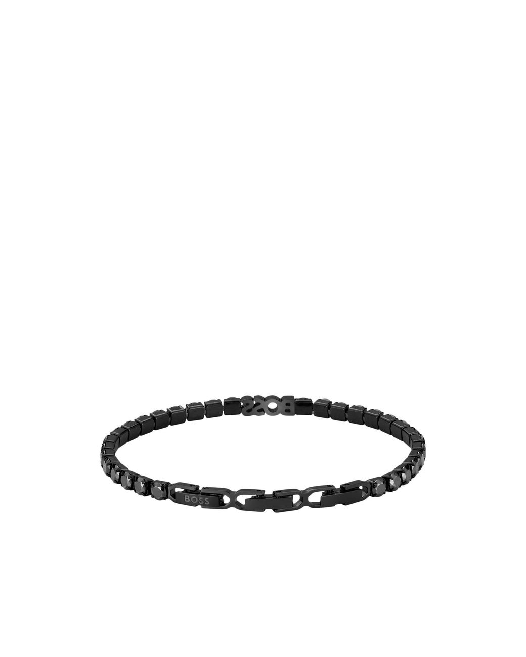Boss Black Chain Tennis Bracelet With Crystals for men