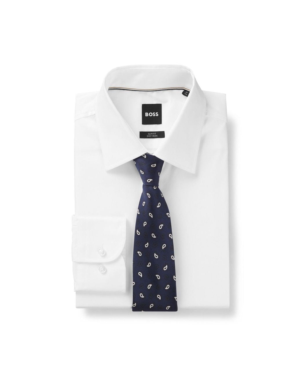 Boss Blue Silk Tie With All-Over Print for men