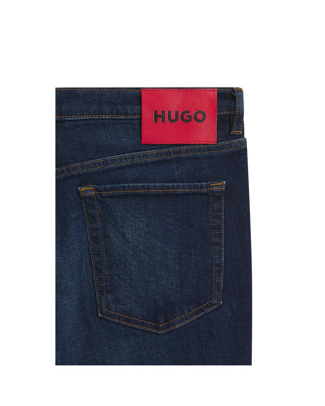 HUGO Blue Stretch Tapered-Fit Jeans for men