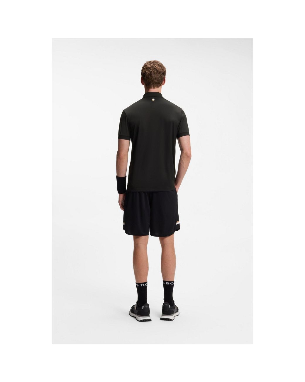 Boss Black Active Quick-Dry Polo Shirt With Signature Stripe for men
