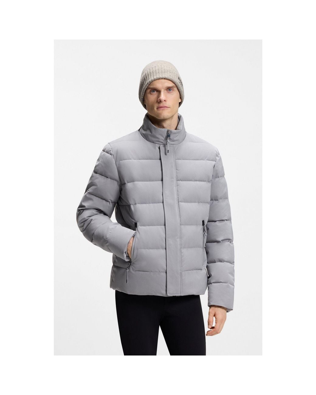 Boss Gray Equestrian Beanie Hat for men