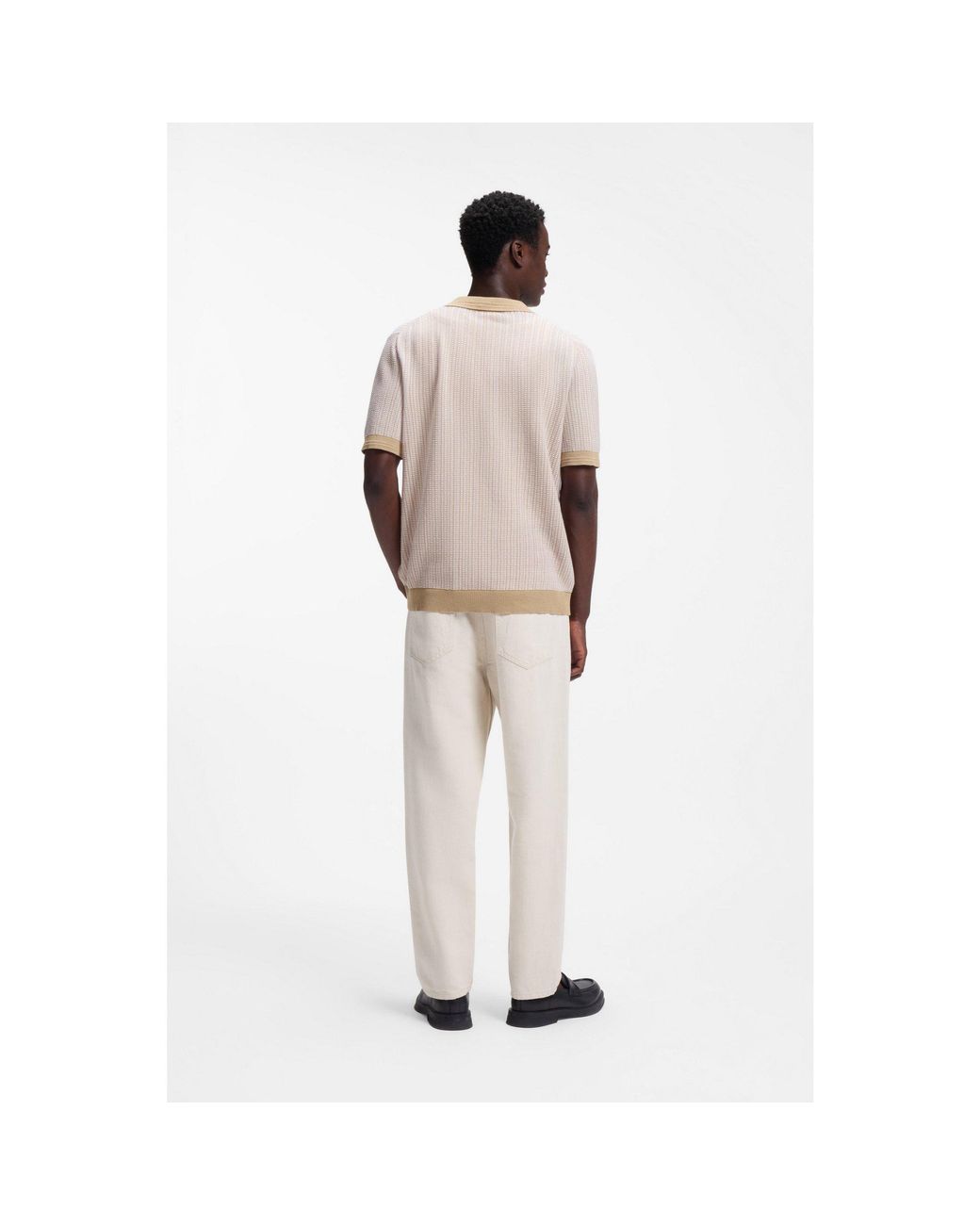 HUGO Pink Johhny-Collar Sweater for men