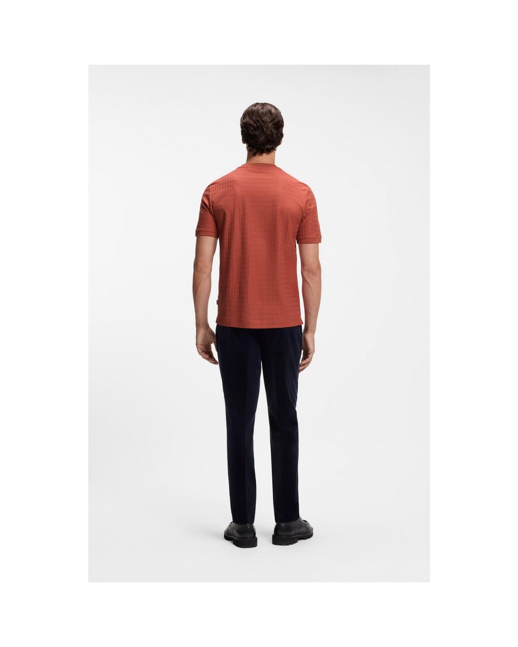 Boss Red Geometric-Jacquard T-Shirt for men