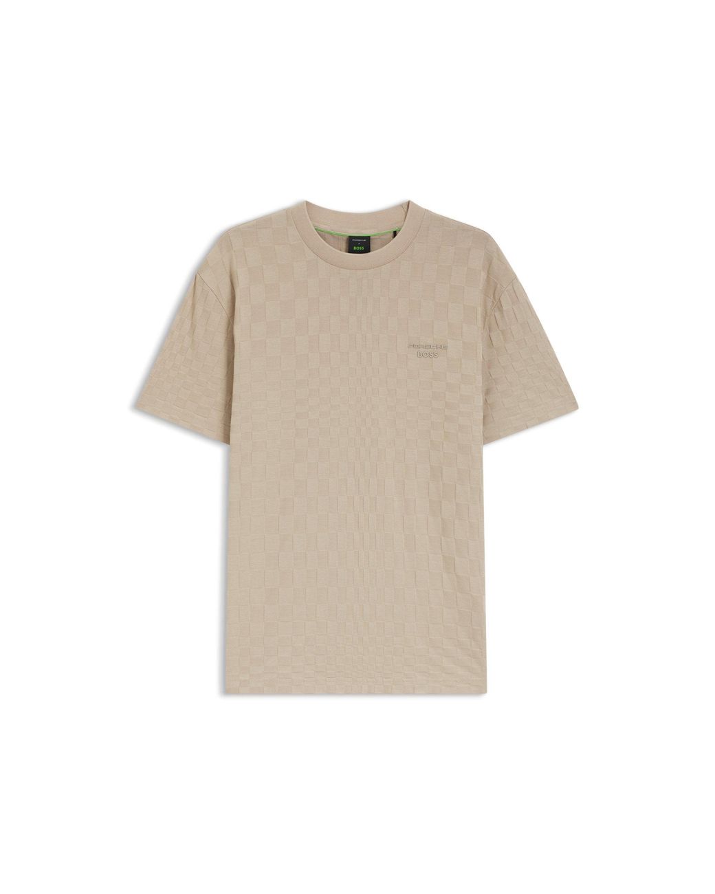 Boss Brown Porsche X Cotton T-Shirt With Pasha Pattern for men