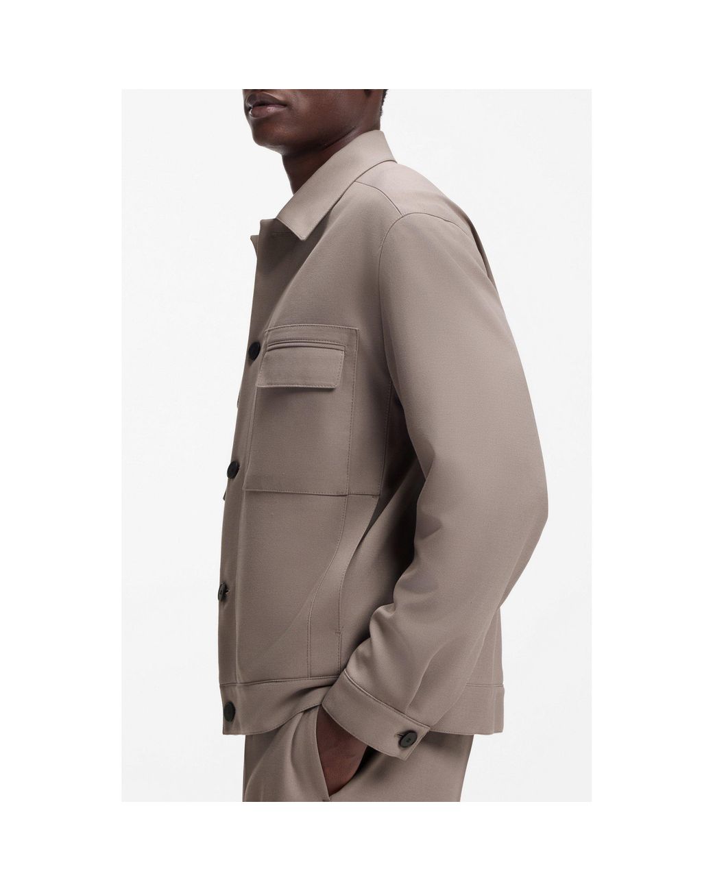 HUGO Brown Modern-Fit Jacket for men