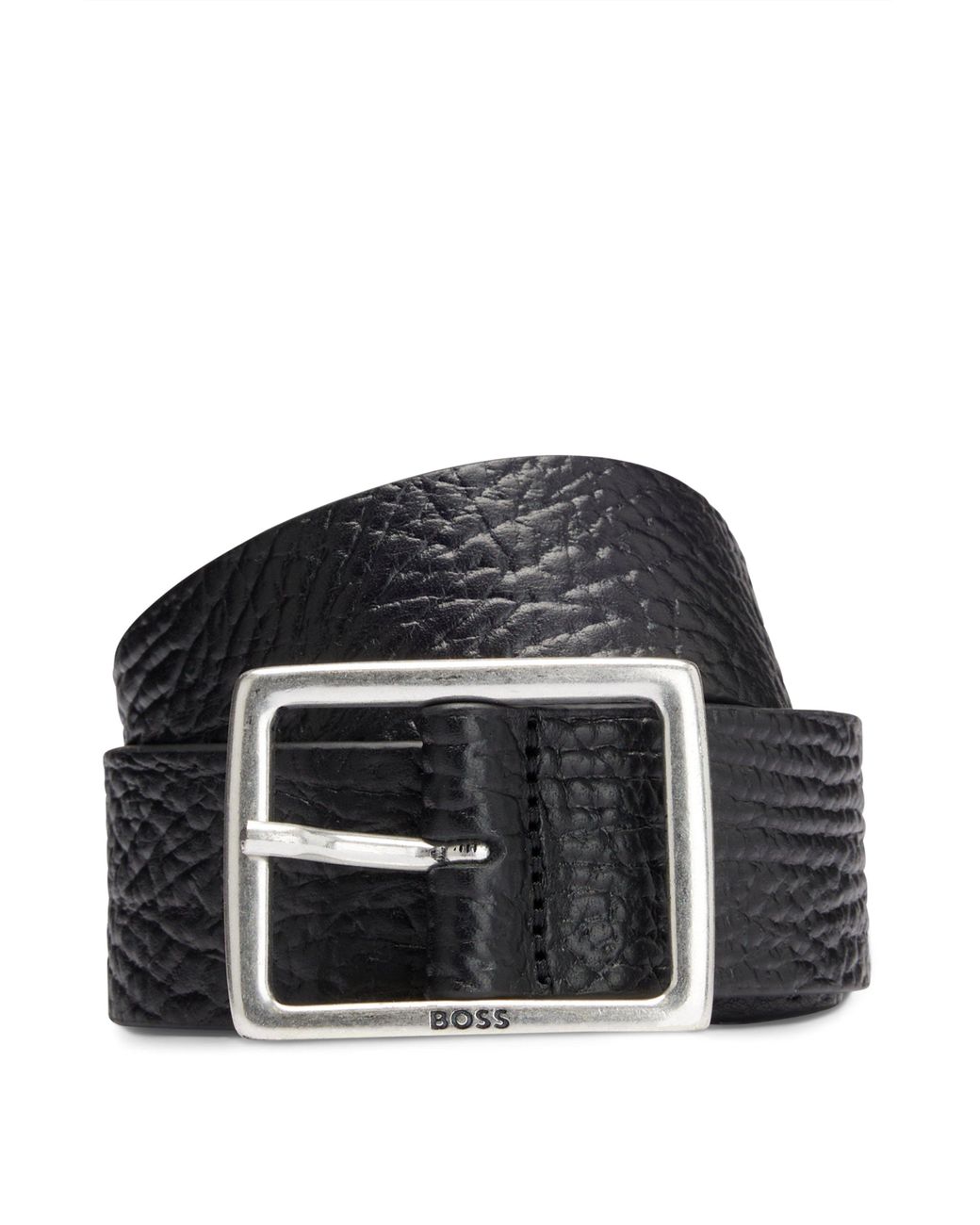 | Schwarz mit Rahmen-Schließe aus für Herren Leder by Lyst BOSS genarbtem BOSS DE Gürtel in HUGO