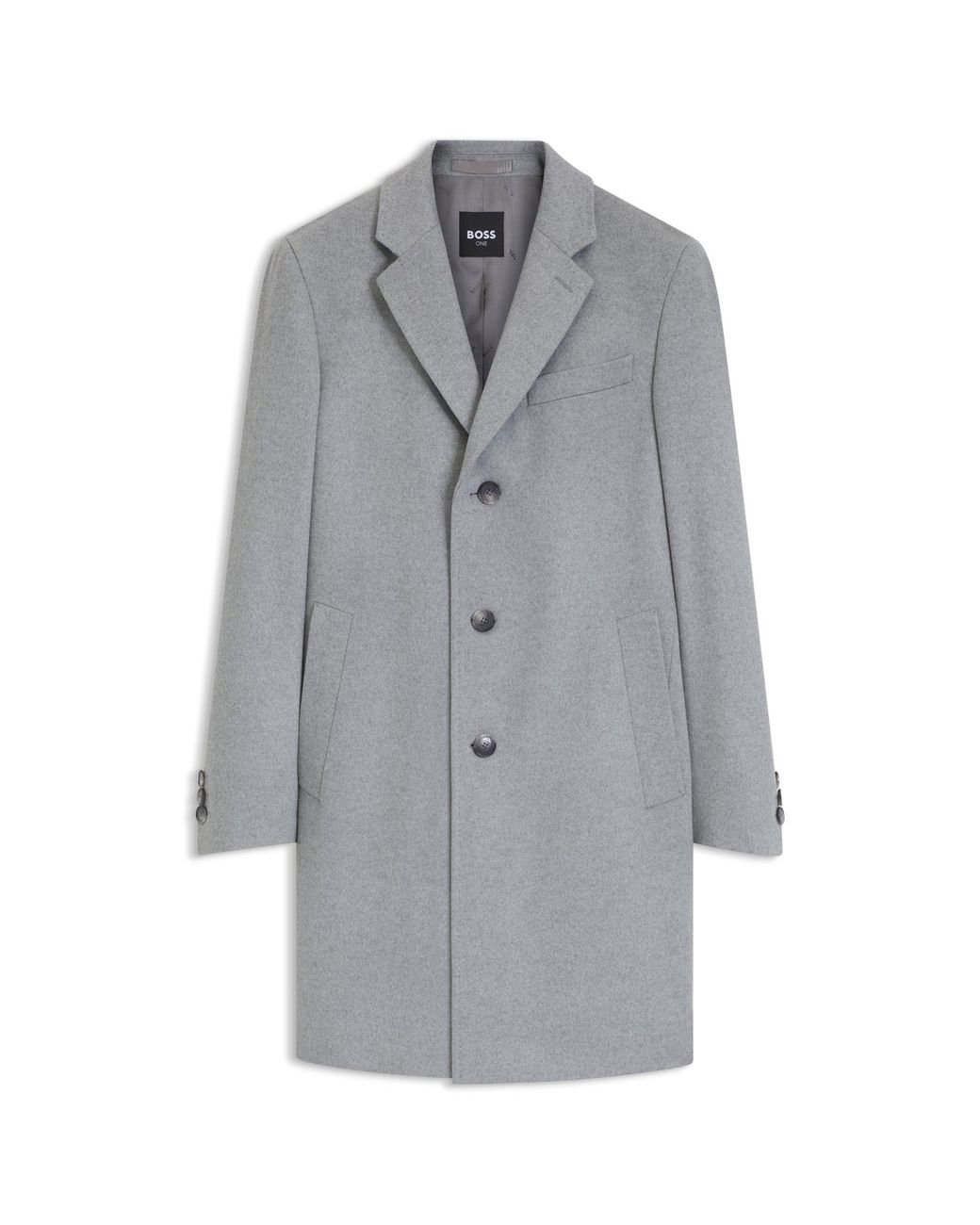 Boss Gray Slim-Fit Formal Coat for men