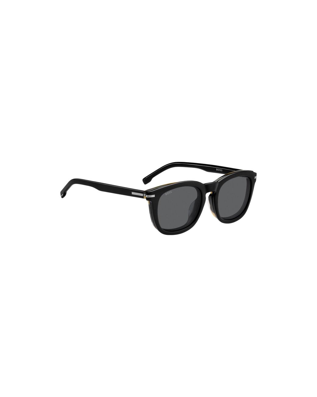 Boss Black Patterned-Acetate Optical Frames With Clip-On Shaded Lenses for men