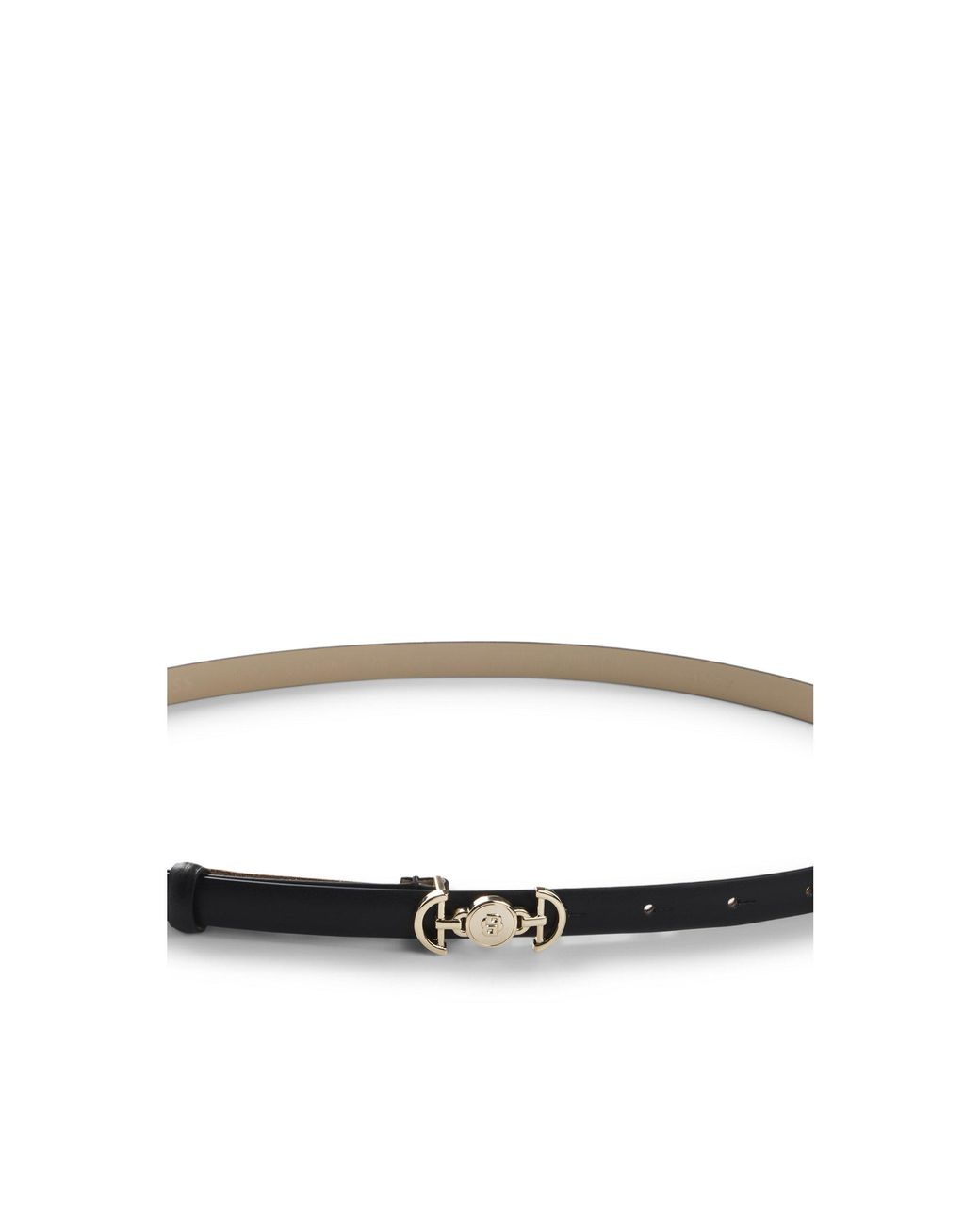 Boss Black Italian-Leather Belt With Double B Monogram Buckle