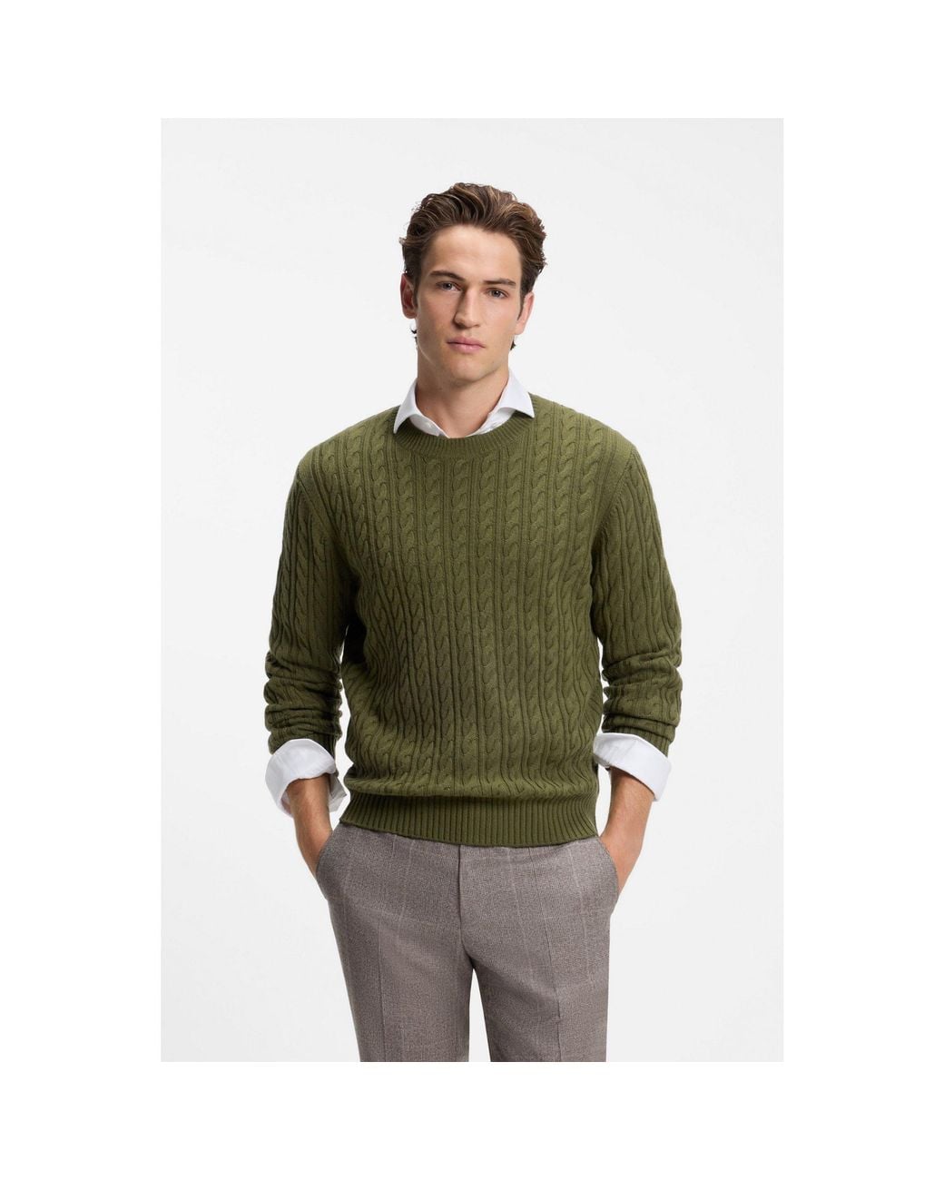 Boss Green Cable-Knit Sweater for men