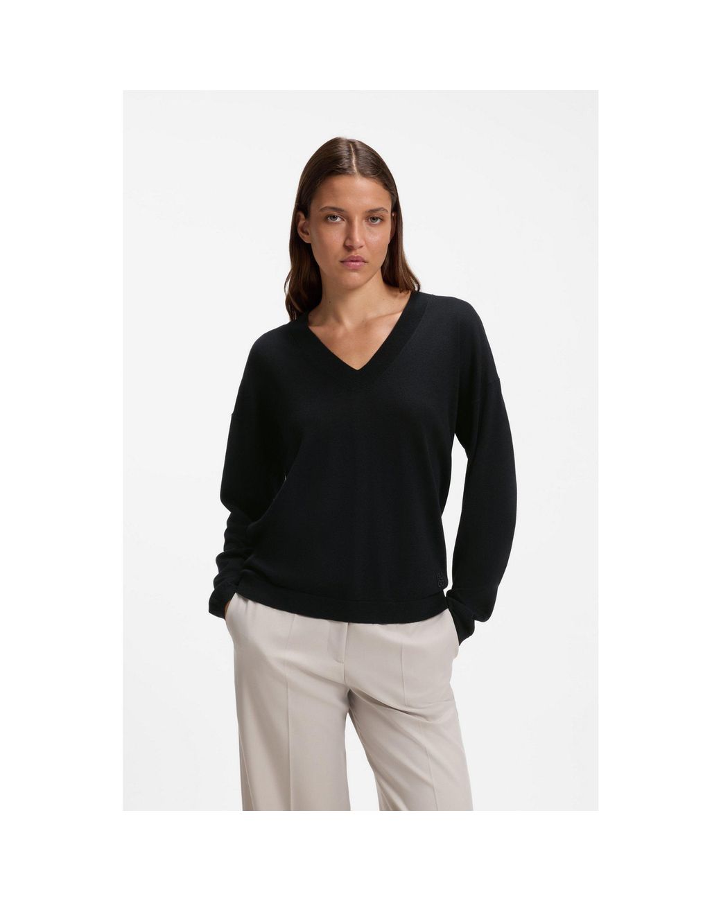 HUGO Black V-Neck Sweater