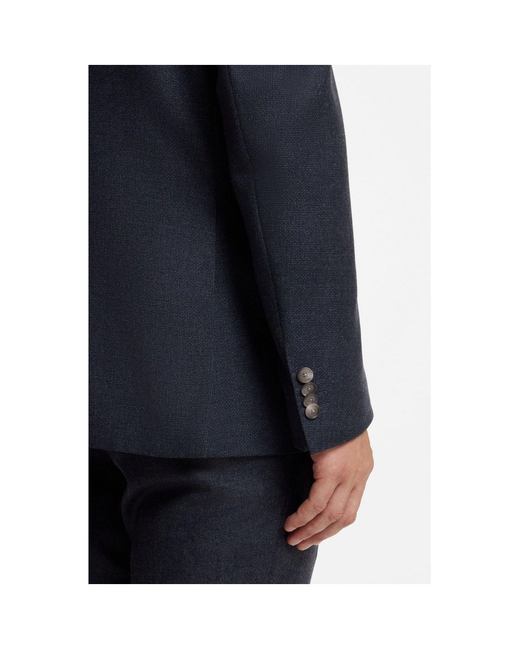 Boss Blue Patterned Slim-Fit Blazer for men