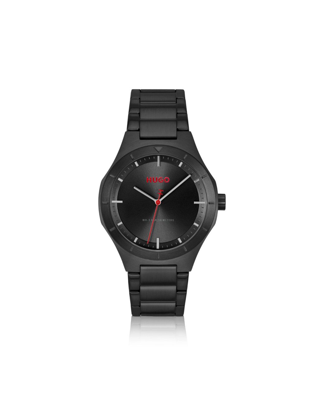 HUGO Black Lit-Plated Watch With Tonal Dial for men