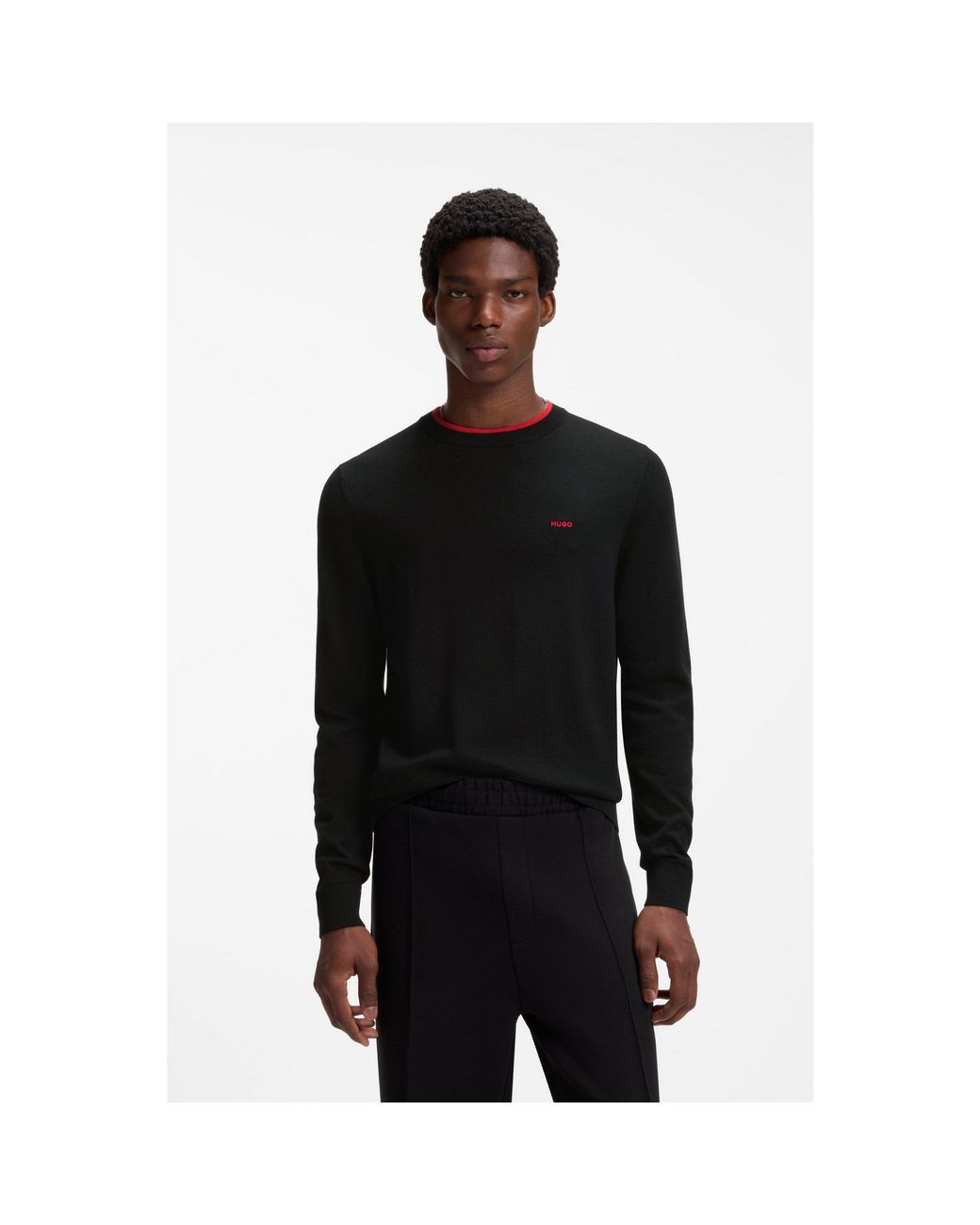 HUGO Black Regular-Fit Sweater for men