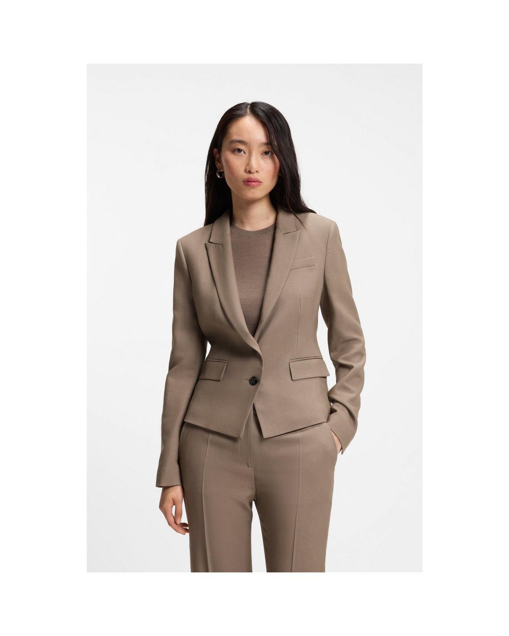 Boss Brown Slim-Fit Blazer