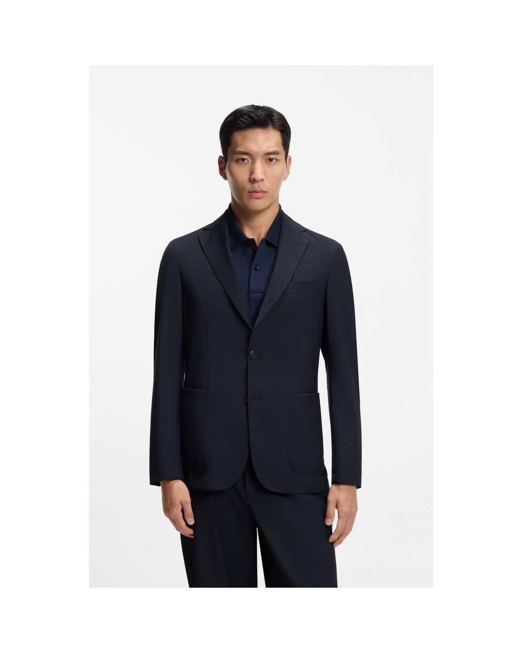 Boss Blue Slim-Fit Suit Jacket for men