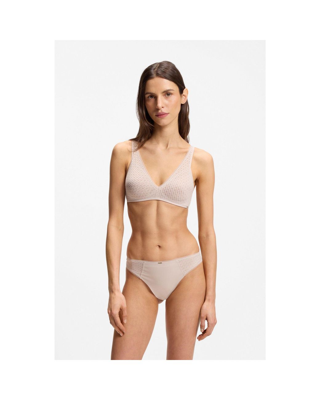 Boss Natural Low-Rise Briefs With Lace And Accents