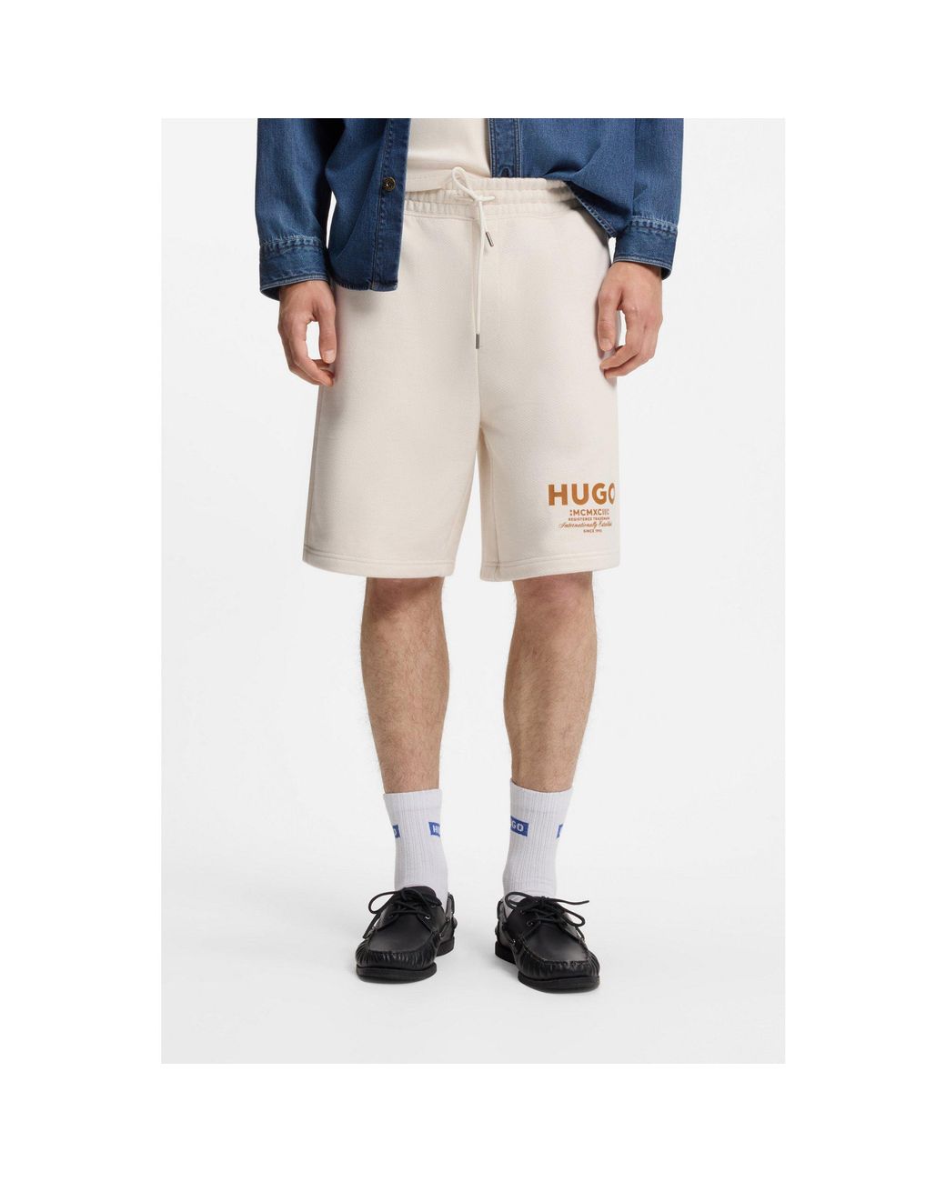 HUGO White Loose-Fit Shorts for men