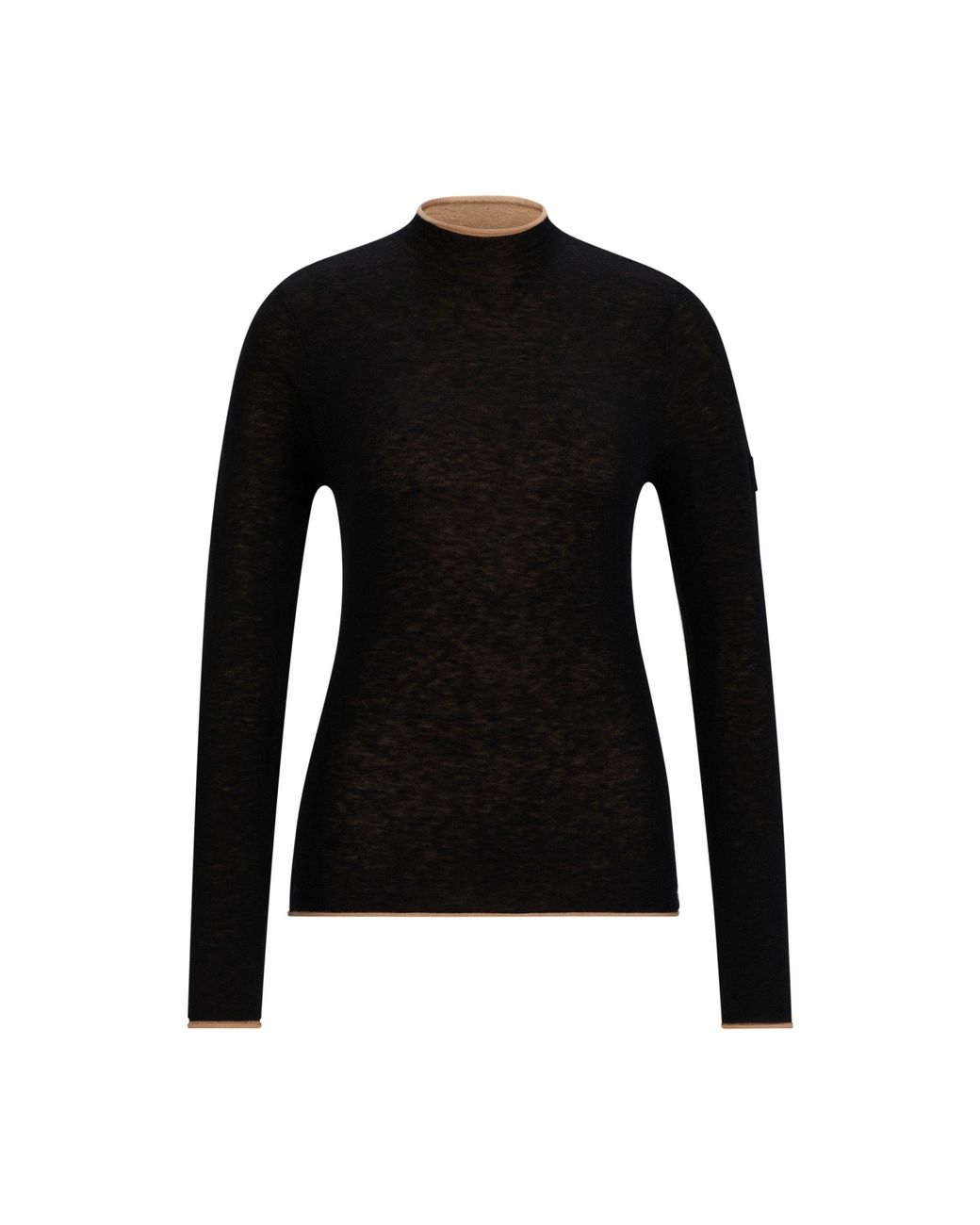 Boss Black Equestrian Soft-Knit Sweater With Two-Tone Effect
