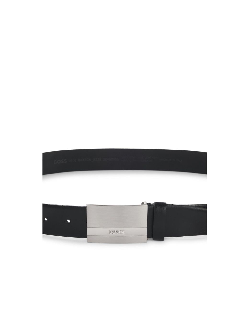 Boss Gray Plaque-Buckle Belt for men